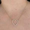 14CT YELLOW GOLD & DIAMOND OPEN HEART NECKLACE