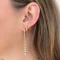 18CT YELLOW GOLD & DIAMOND DROP EARRINGS