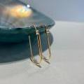 18CT YELLOW GOLD & DIAMOND RECTANGLE HOOPS