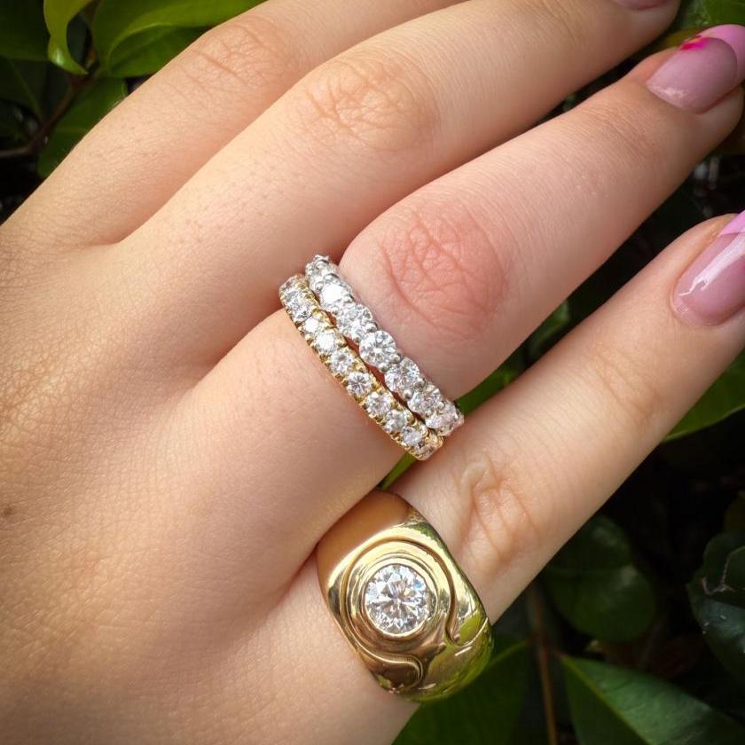 18CT YELLOW GOLD & DIAMOND PUZZLE RING