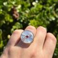 14CT YELLOW GOLD MOTHER OF PEARL & RUBY RING