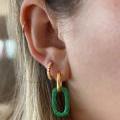 18CT YELLOW GOLD & EMERALD INTERCHANGABLE EARRINGS