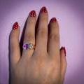18CT ROSE GOLD SAPPHIRE & DIAMOND RING