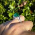 PLATINUM SUGARLOAF EMERALD RING