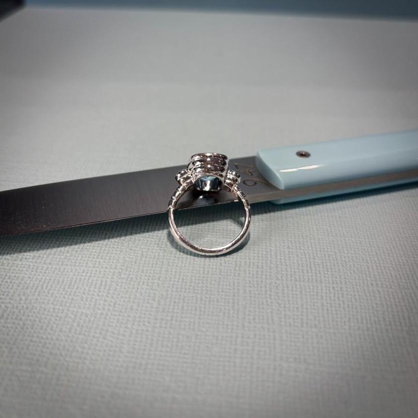 PLATINUM AQUA & DIAMOND DRESS RING