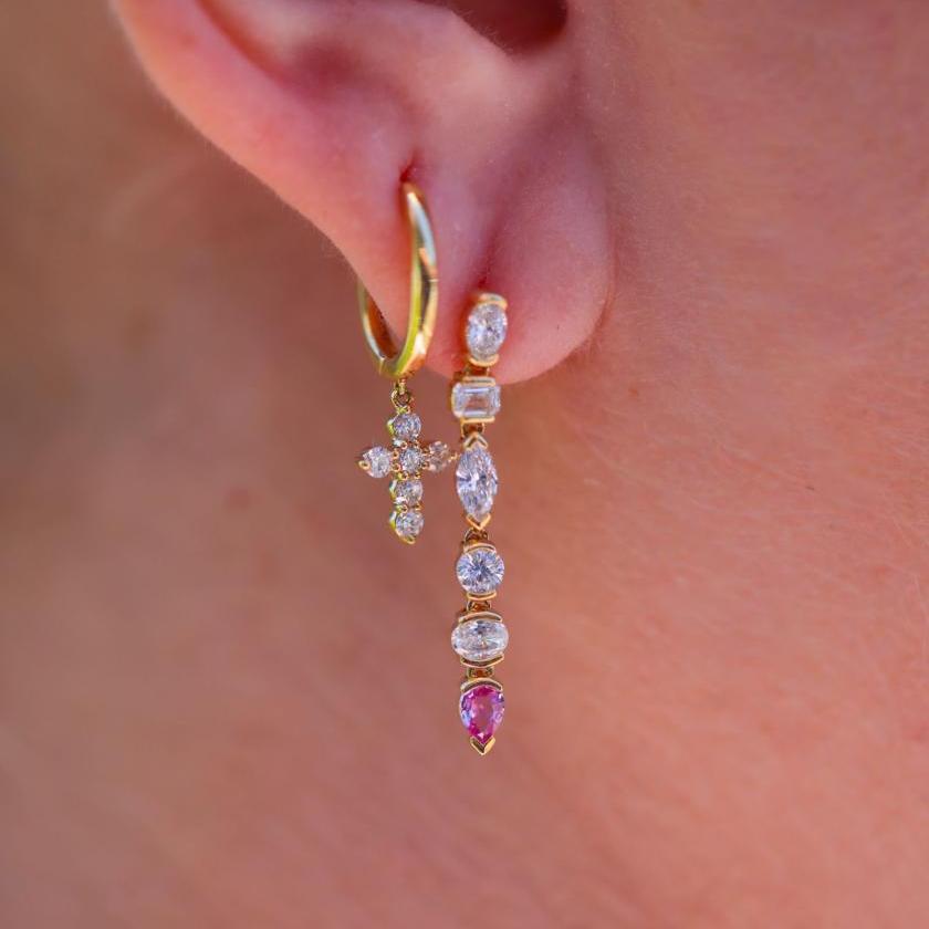 18CT YELLOW GOLD PINK POPS 18CT YELLOW GOLD PINK POPS