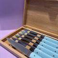 OAK CASE FOR SET OF 6 STEAK KNIVES