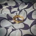 18CT YELLOW GOLD EMERALD CUT HALF ETERNITY RING