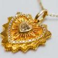18CT YELLOW GOLD & DIAMOND HEART NECKLACE