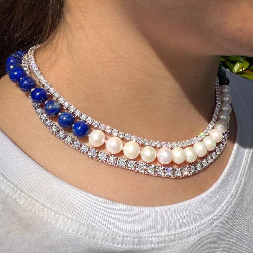 18CT WHITE GOLD TENNIS NECKLACE