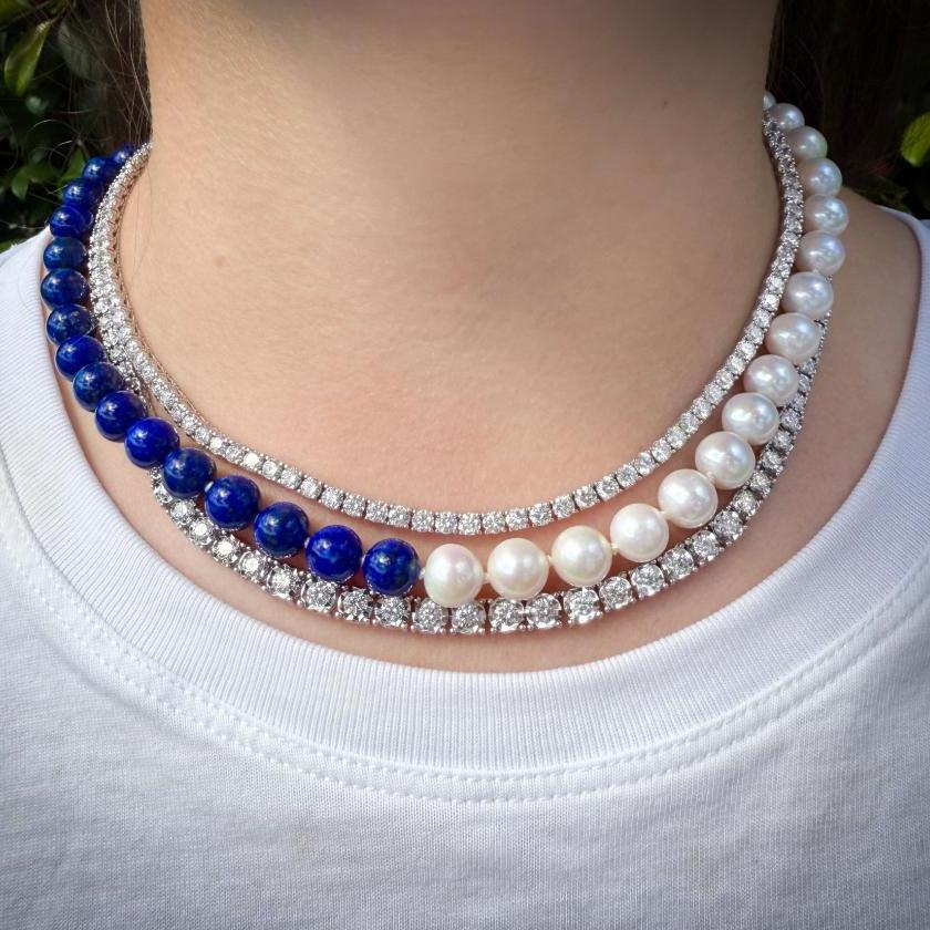 18CT WHITE GOLD TENNIS NECKLACE