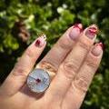 14CT YELLOW GOLD MOTHER OF PEARL & RUBY RING