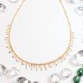 18CT YELLOW GOLD & DIAMOND DROPS NECKLACE