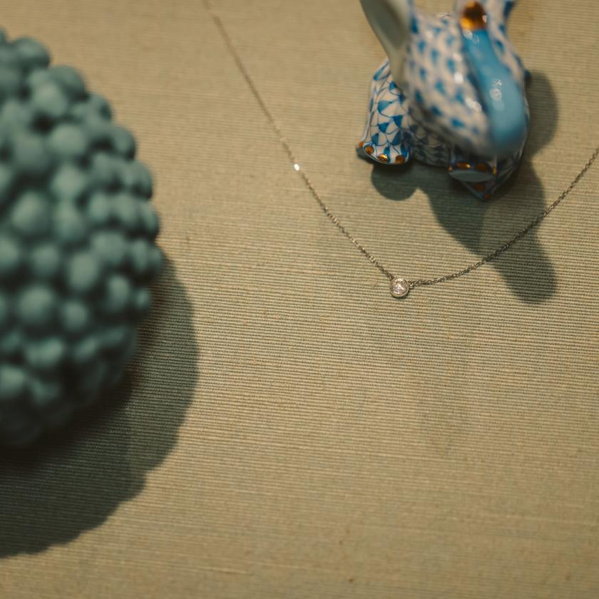 18CT WHITE GOLD BEZEL SET DIAMOND SOLITAIRE NECKLACE 18CT WHITE GOLD BEZEL SET DIAMOND SOLITAIRE NECKLACE