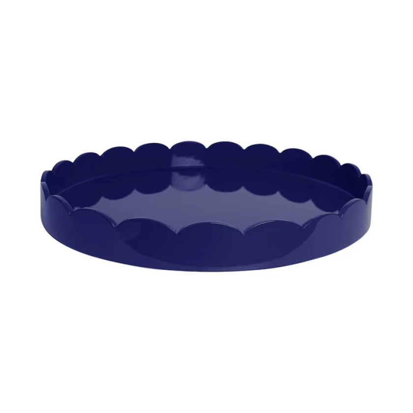 ADDISON ROSS LARGE NAVY SCALLOPED TRAY