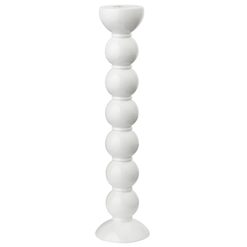 ADDISON ROSS 33CM WHITE BOBBIN CANDLESTICK