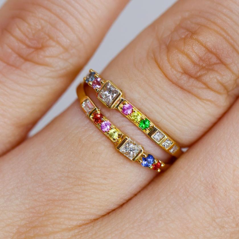 18CT Yellow Gold Diamond and Sapphire Ring