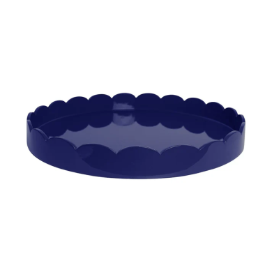 ADDISON ROSS LARGE NAVY SCALLOPED TRAY