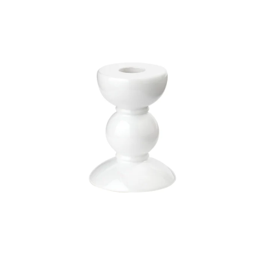 ADDISON ROSS 10CM WHITE BOBBIN CANDLESTICK