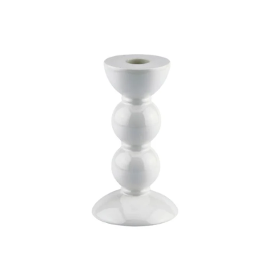 ADDISON ROSS 14CM WHITE BOBBIN CANDLESTICK