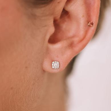 18CT White Gold Cluster Earrings