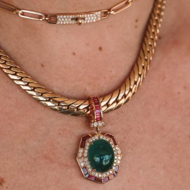 18CT YELLOW GOLD FLAT CURB LINK CHAIN